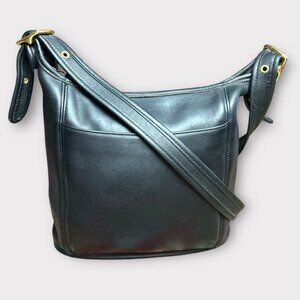 Vintage Coach Legacy 9816 Slim Duffle Medium Crossbody Bag Purse Black Leather